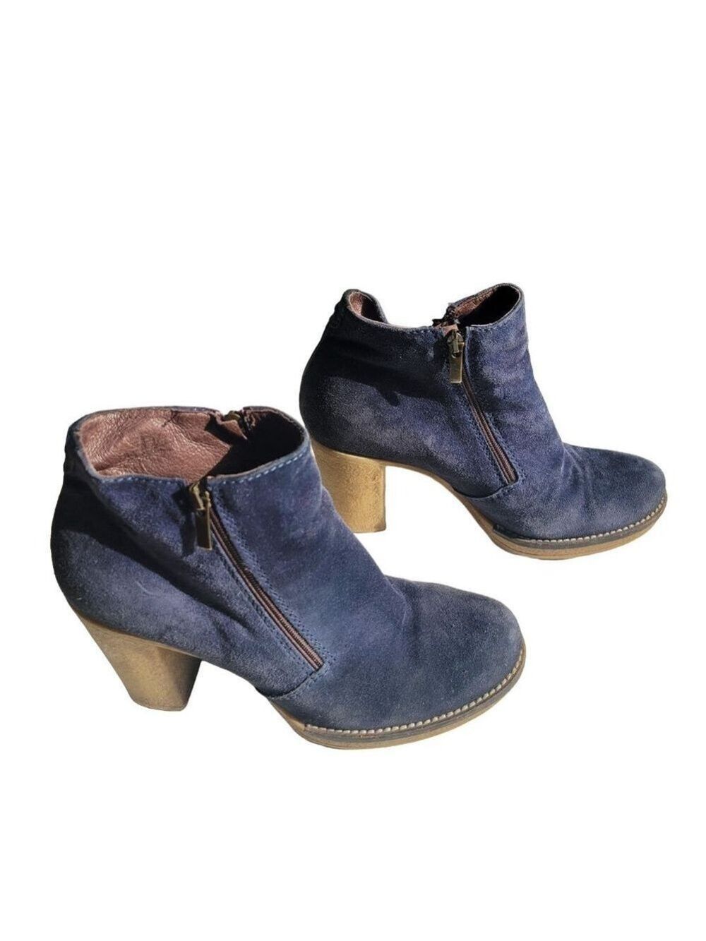 Women's Blue Suede Ankle Boots Size 39